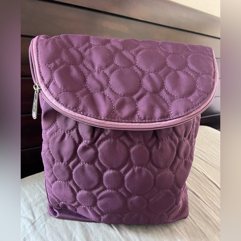 Thirty-One Vary You Backpack Purse - Purple Quilted Dots pattern- newwithout tag